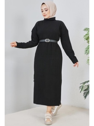 Black - Knit Dresses - Benguen