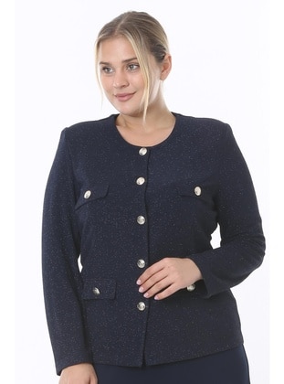 Navy Blue - Plus Size Jacket - Ladies First