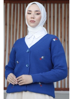 Saxe Blue - Knit Cardigan - InStyle