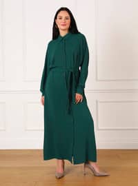 أخضر زمردي - فستان مقاس كبير