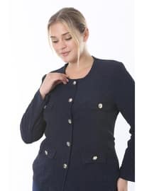 Navy Blue - Plus Size Jacket