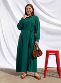 أخضر زمردي - فستان مقاس كبير