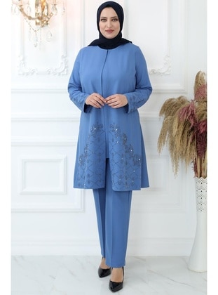Baby Blue - Plus Size Evening Suit - Amine Hüma