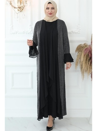 Grey - Modest Evening Dress - Amine Hüma