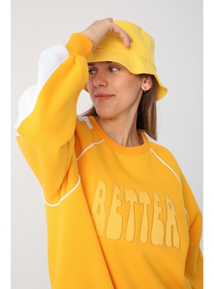 Yellow - Crew neck - Multi - Sweat-shirt - ALLDAY