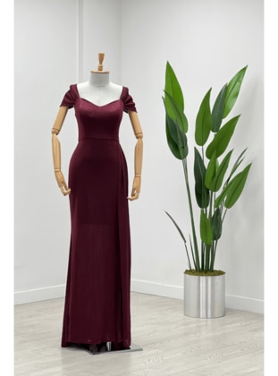 Burgundy - Evening Dresses - Giyim Masalı