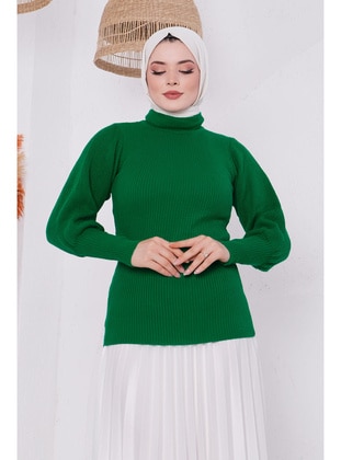 İmaj Butik Green Knit Sweaters