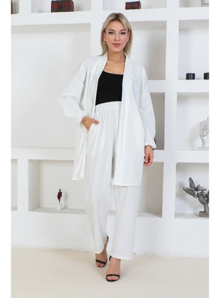 White - Plus Size Suit - Maymara