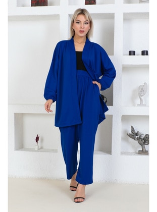 Saxe Blue - Plus Size Jacket - Maymara