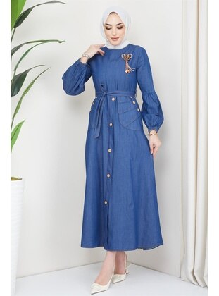 Dark Blue - Modest Dress - Hafsa Mina