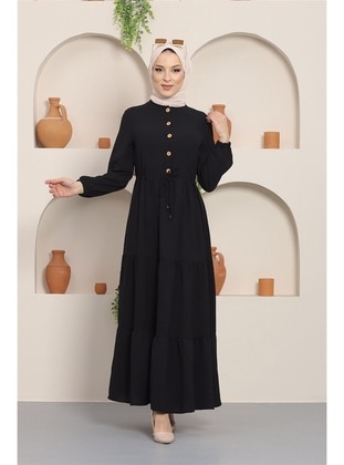 Hafsa Mina Black Modest Dress