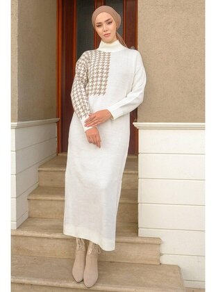 White - Knit Dresses - Hafsa Mina