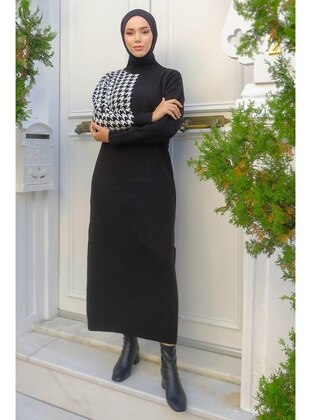 Black - Knit Dresses - Hafsa Mina