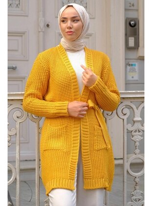 Mustard - Knit Cardigan - Hafsa Mina