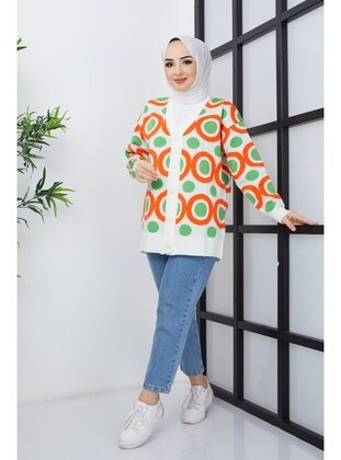 Hafsa Mina Orange Knit Cardigan
