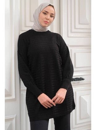 Black - Knit Tunics - Hafsa Mina