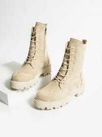 Beige Suede - Boots