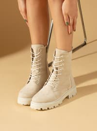 Beige Suede - Boots