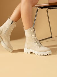 Beige Suede - Boots