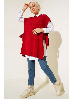 Red - Knit Cardigan - Benguen