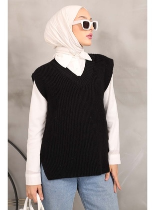 Black - Knit Sweater - İmaj Butik