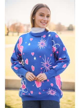Saxe Blue - Knit Sweaters - Layda Moda