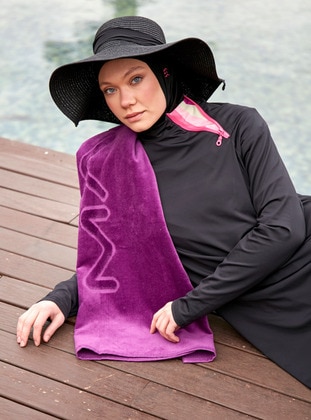 Purple - Unlined - Beach Towel - Marina