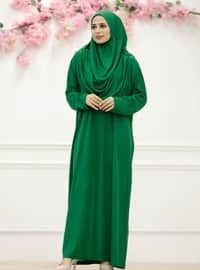 أخضر - نسيج غير مبطن - ملابس صلاة