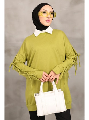 Olive Green - Sweat-shirt - İmaj Butik