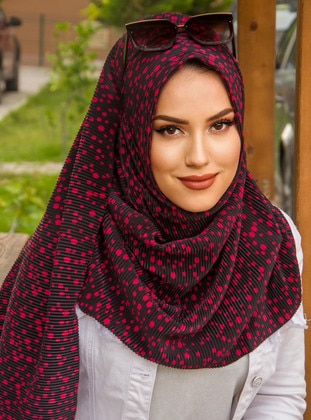 أسود أحمر - حجابات جاهزة - AİŞE TESETTÜR