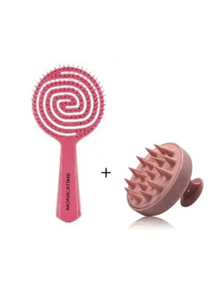 Orange - Hair Care Brush 3D Comb + Hair Massage Comb Set of 2 (ORANGE) - MONİCATİME