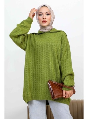 Khaki - Knit Sweaters - İmaj Butik