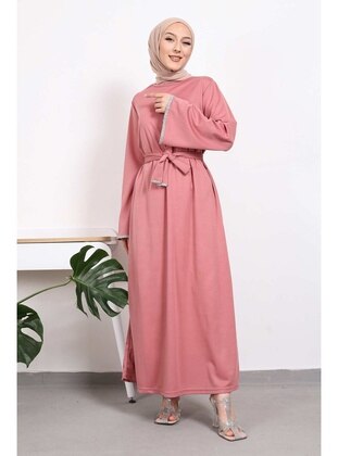 Powder Pink - Unlined - Modest Dress - İmaj Butik