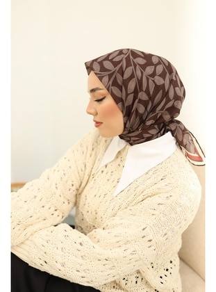 Brown - Scarf - Silk Home