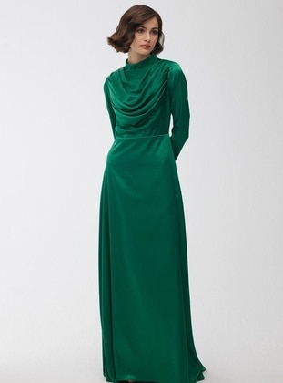 Green - Modest Evening Dress - MANUKA