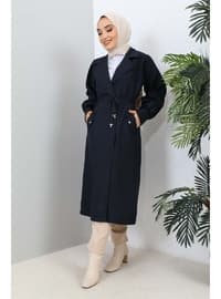 Navy Blue - Fully Lined - Trench Coat