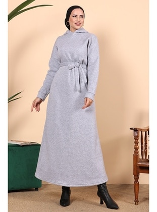 Grey - Modest Dress - Bestenur