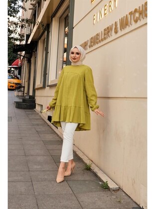 Olive Green - Blouses - Bwest