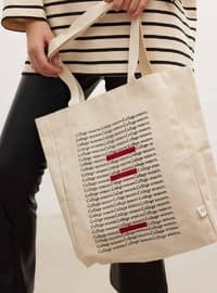 Beige - Shopping Bag