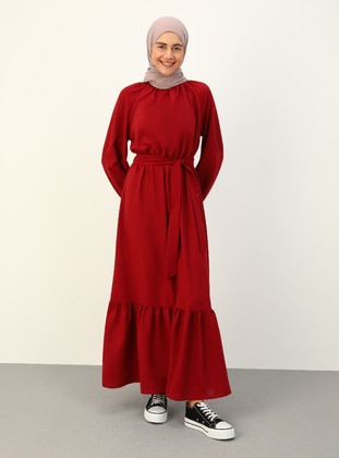 Cherry Color - Modest Dress - Benin
