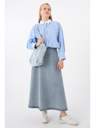 Blue - Denim Skirt - ALLDAY