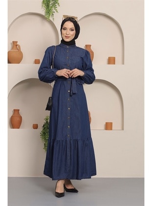 Hafsa Mina Dark Navy Blue Modest Dress