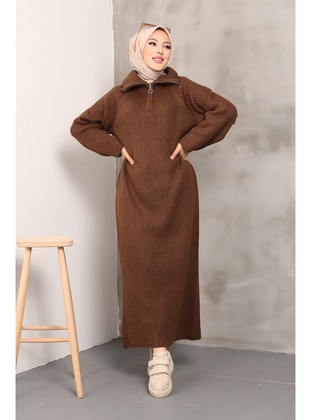 Brown - Knit Dresses - İmaj Butik