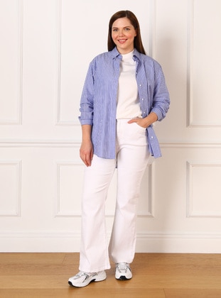 Off White - Plus Size Jeans - Alia