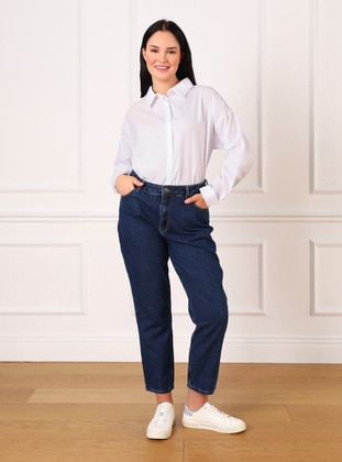 Navy Blue - Plus Size Jeans - Alia