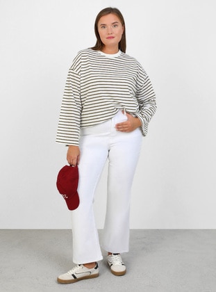 Off White - Plus Size Jeans - Alia