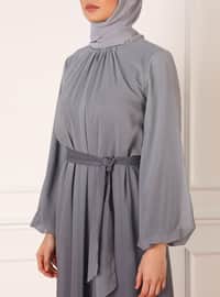 Granite Gray - Modest Evening Dress