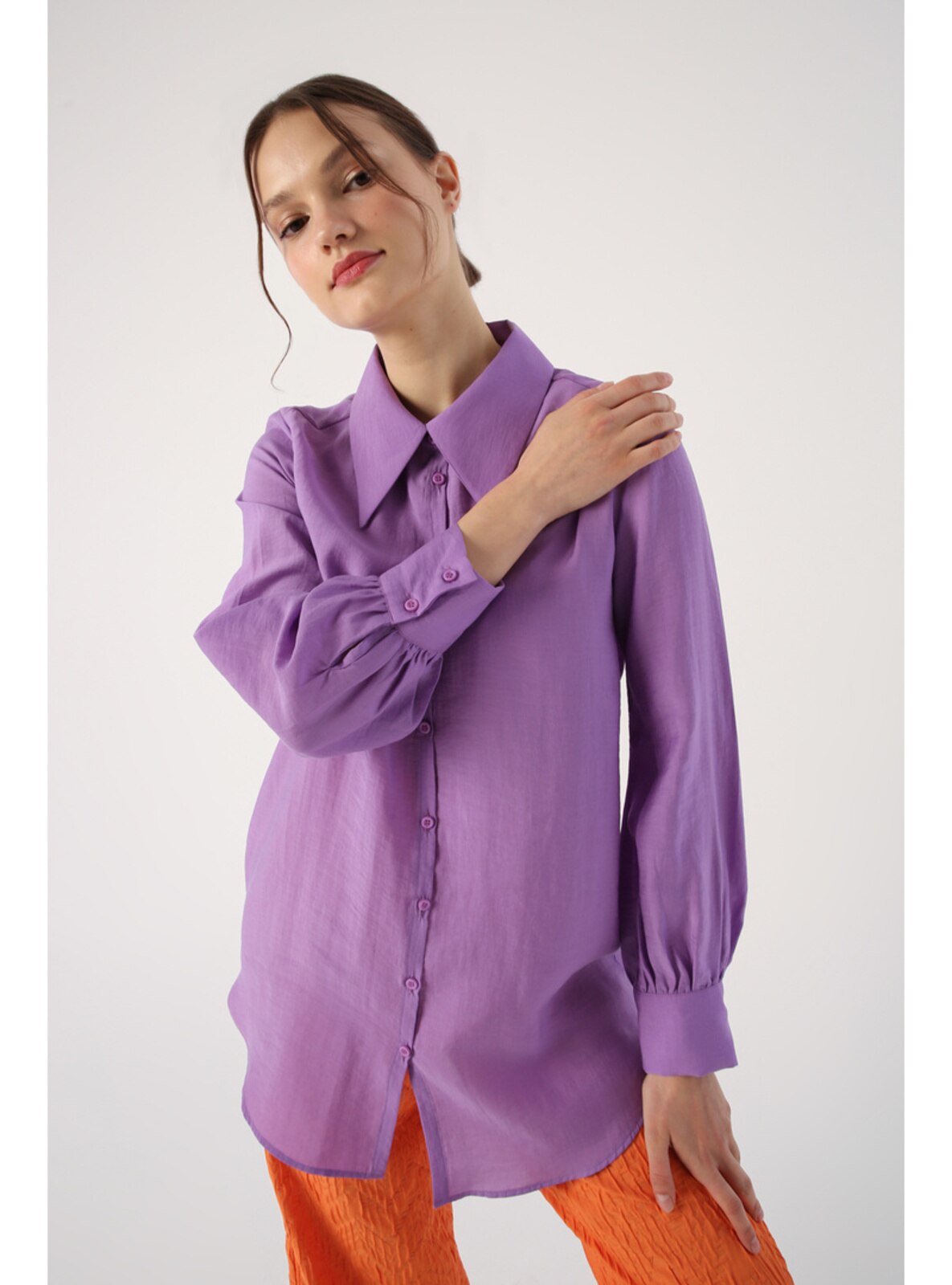 Purple - Point Collar - Tunic