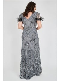 Silver color - Plus Size Evening Dress
