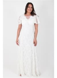 White - Plus Size Evening Dress